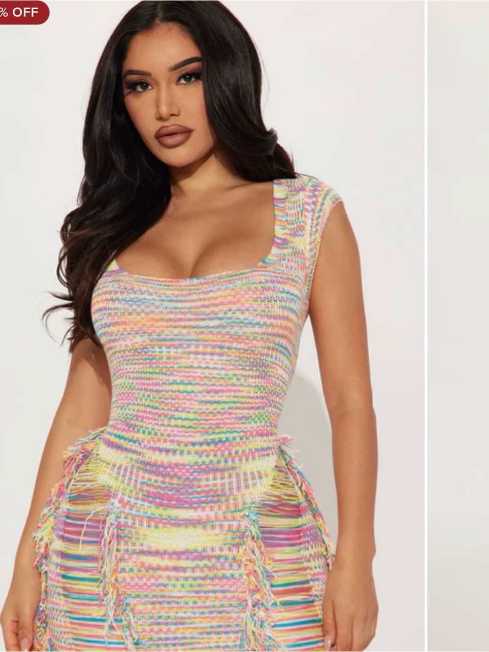 Colorful Distressed Dress - Picture 2 of 6